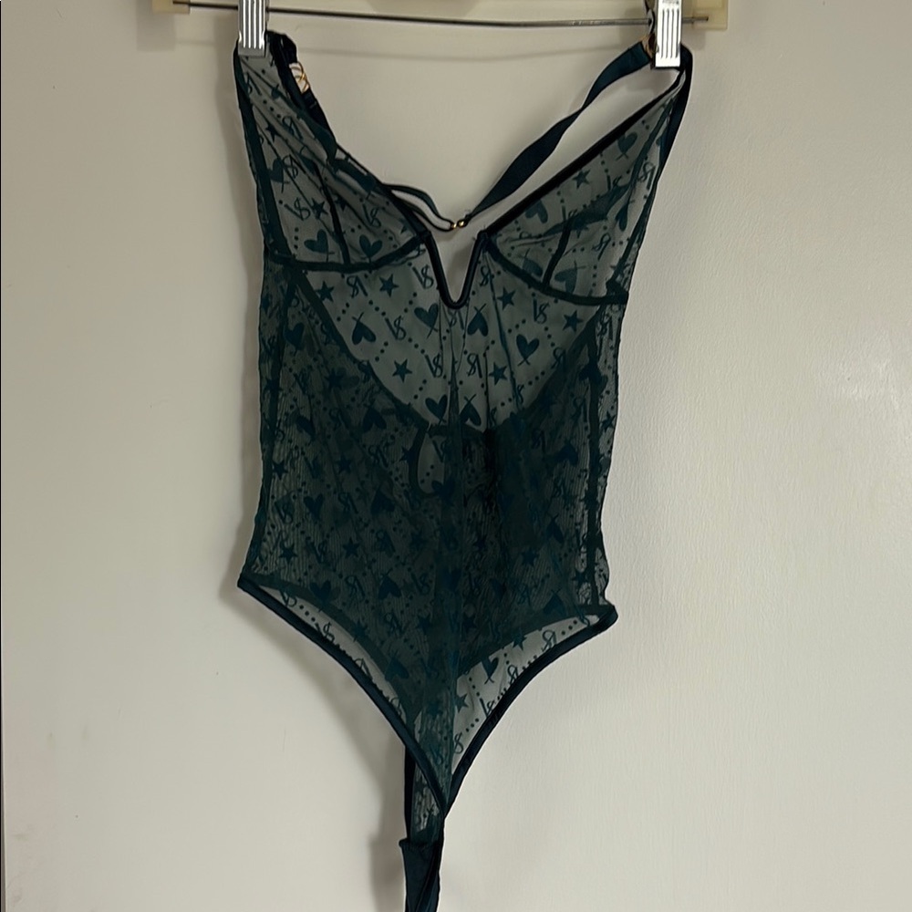 Victoria's Secret Sheer Black Heart Bodysuit